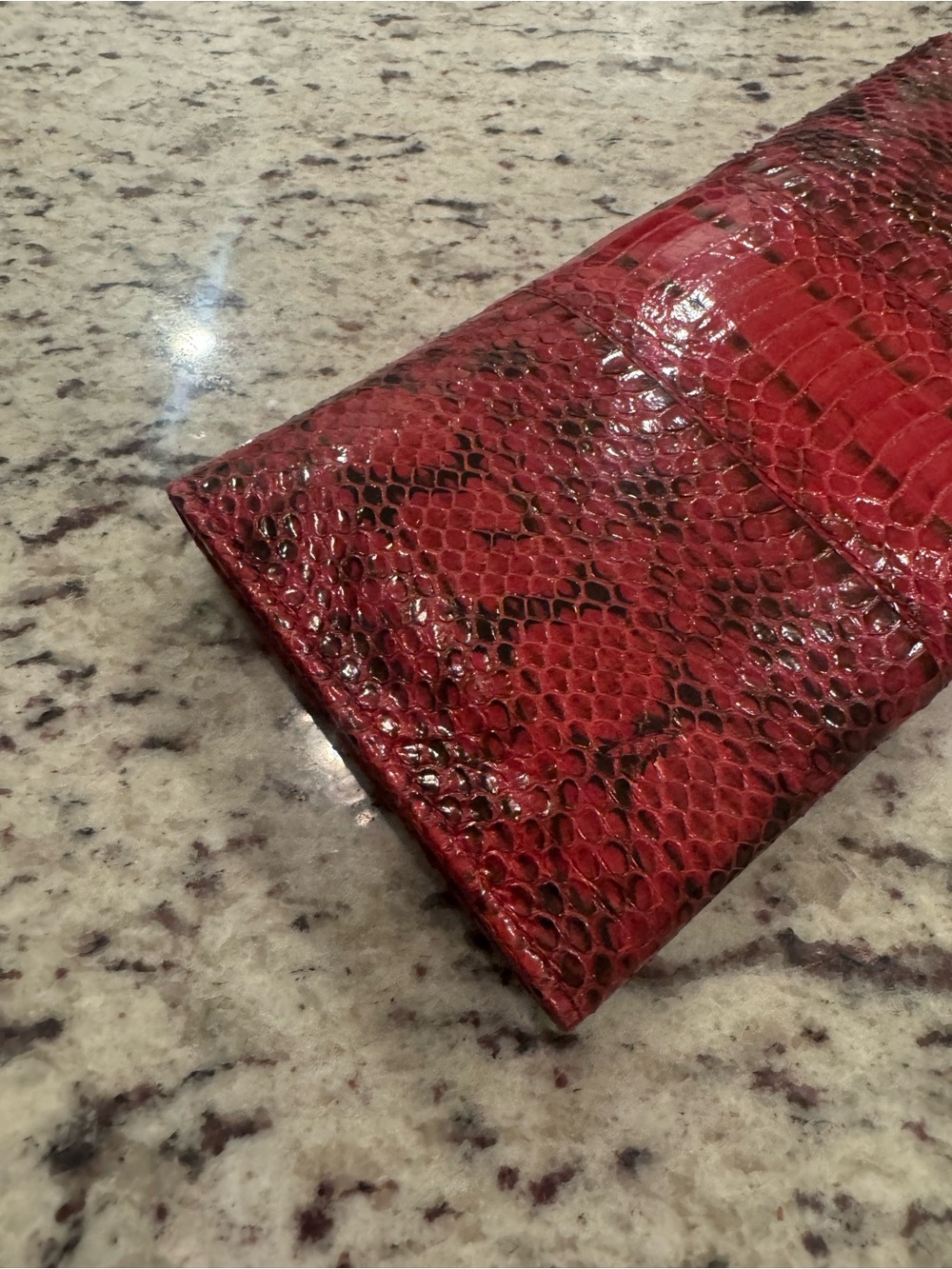 Jimmy Choo Red python Leather Clutch - Picture 7 of 8